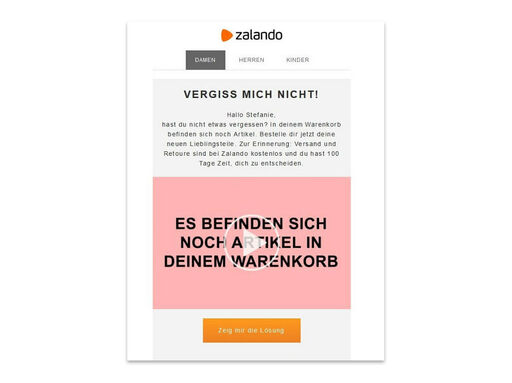 Warenkorb abbruch mail